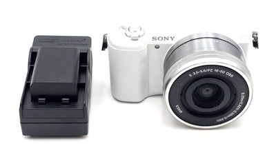 Sony Alpha A5100 24.3MP White Digital Camera with 16-50mm Lens Tested Working