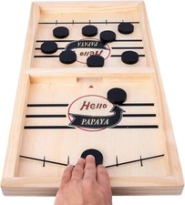 Fast Sling Puck Game - Test Your Speed and Accuracy with This Small, Wood