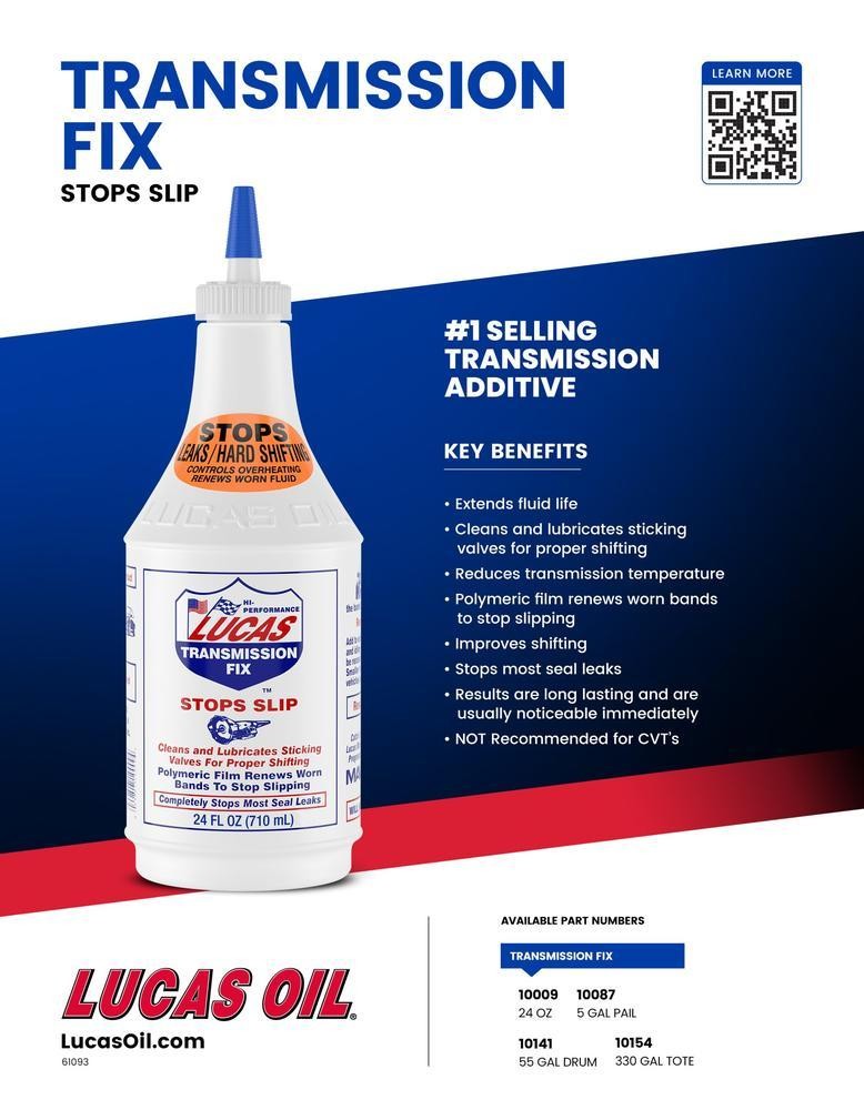 Lucas Oil Transmission Fix 24 FL OZ Stops Slip