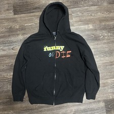 Funny Or Die Hoodie Mens Large Black Full Zip Comedy Promo Will Ferrell