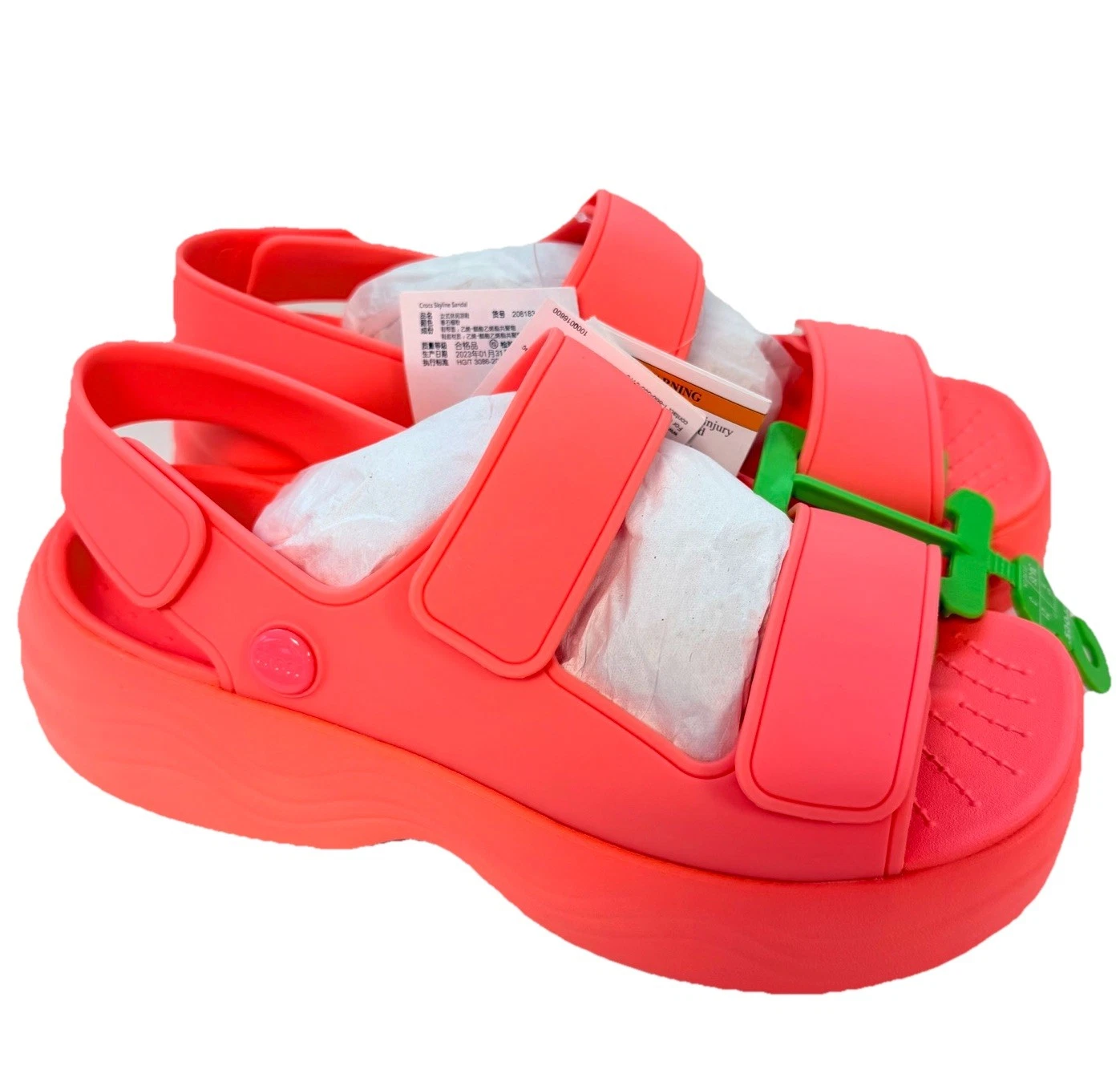 Crocs Skyline Platform Sandals Pink Guava Womens Size UK 3 New