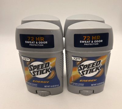 Speed Stick ENERGY (4)Scent 72 hour Men's Solid Antiperspirant Deodorant 1.8 oz.