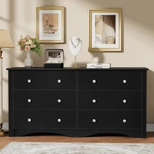 Homall 6 Drawer Dresser Furniture, Black