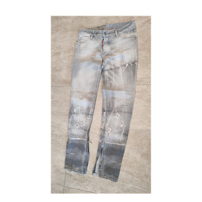 Dsquared2 Damen Skinny Jeans grau Destroyed Größe 32, Schrittlänge 73cm