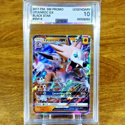 Pokemon Sun & Moon Black Star Promo Lycanroc GX SM14 AGS Legendary