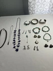 VTG SOME STERLING SILVER JEWELRY LOT 17pcs FETISH NECKLACE TURQUOISE BRACELET