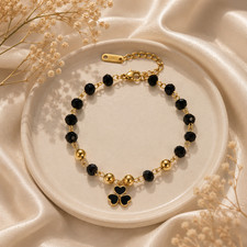 Black Clover Beaded Bracelet
