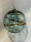 Handblown Glass Christmas Friendship Witches Ball Ornament 3.5" Green Blue Brown — photo 3