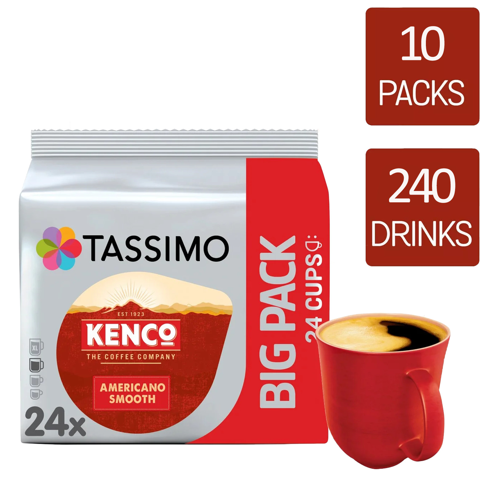 Tassimo Coffee Pods Kenco Americano Smooth Big Pack x24 - 5 Packs (120 drinks) - Image 2