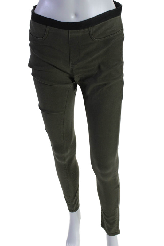 Helmut Helmut Lang Womens Pull On High Rise Skinny Jeggings Green Size 28