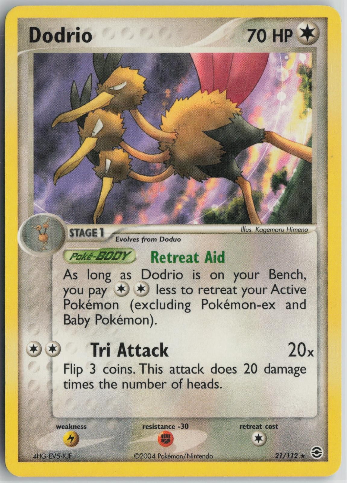 Dodrio 21/112 Rare FireRed & LeafGreen Pokemon Lightly Played