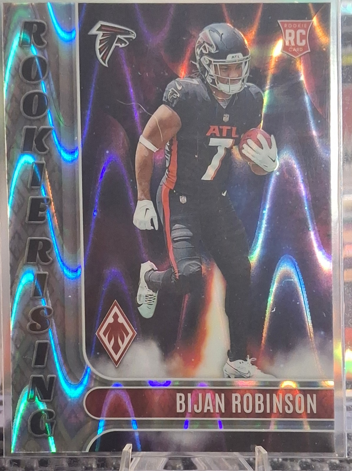 2023 Panini Phoenix - Rookie Rising Bijan Robinson #RIS-6 Silver Seismic (RC)