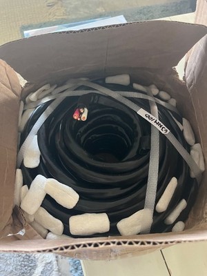 100 ft 6/3 NM wire with ground. 600 volt stranded black. Never been used.