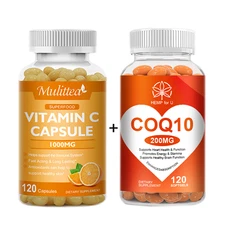 Vitamin C & CoQ10 Softgels – Antioxidant, Immune, Heart & Energy Support