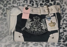 Juicy Couture Classic Scottie Daydreamer Tote In Black Liquorice NWT Charm Viral