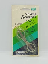 Vintage EMPIRE BEROL USA Folding Scissors NOS Sealed Hong Kong Stainless Steel 