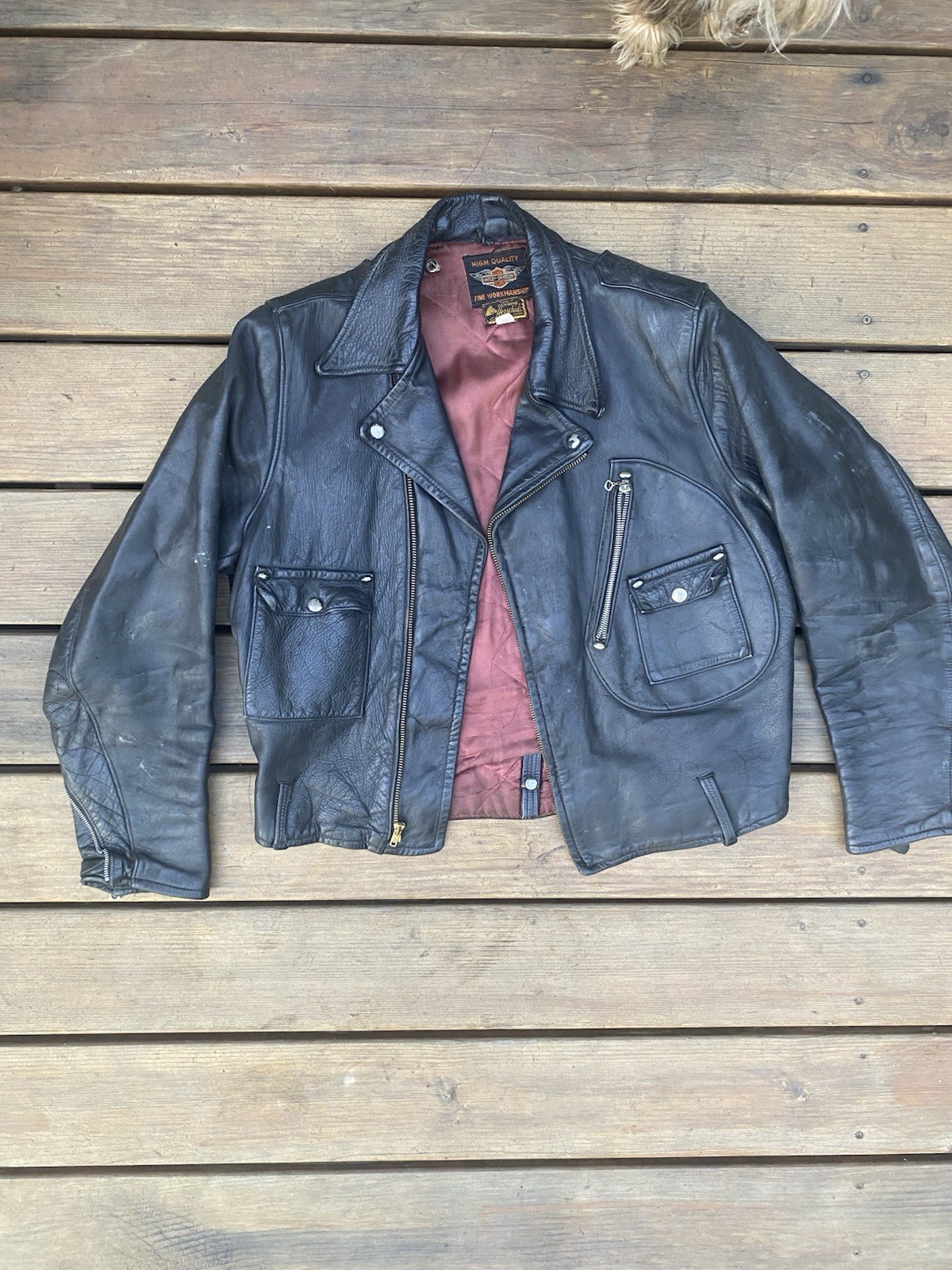 Harley Davidson Cycle Champ vintage leather jacket Horsehide 42