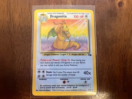 Dragonite 4/62 Fossil Holo Rare Pokemon TCG 1999 NM