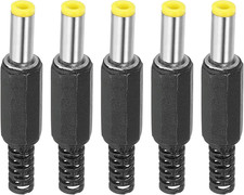 5.5X2.5Mm DC Male Plug Power Supply Ends, 5 Pack DIY DC Barrel Connector Replace