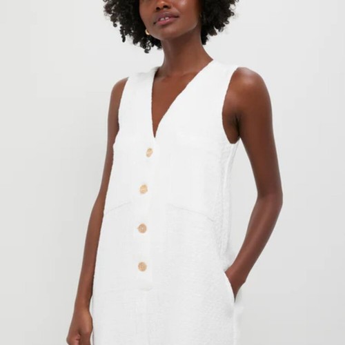 Tuckernuck White Textured Myla Romper XXL