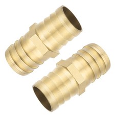 2 Pack 1" Barb x 1" Union Brass Hose Barb Fitting Splicer Mender Connector