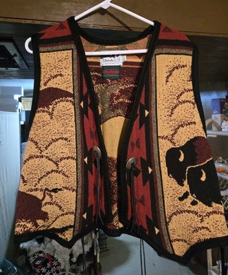 Vintage Silverado New Mexico Buffalo Western Vest Size L