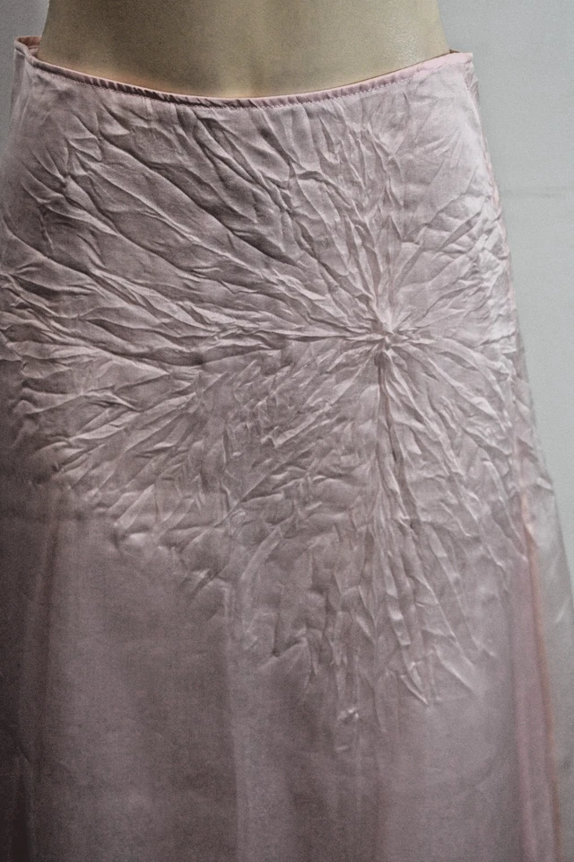 Emperio Armani Pink Organza Midi Skirt Size 6 On Sale sf - Image 4 of 4