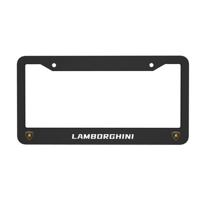 Lamborghini 2 Pack 2 Holes Solid Aluminum License Plate Frame Holder Black