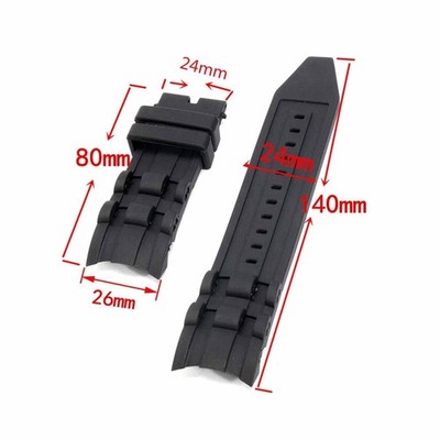 26mm Rubber Black Watch Band Strap For Invicta Pro Diver 6977-6978-6981-6983