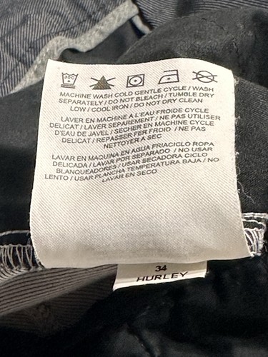 Pantaloncini da golf Hurley Nike Dri Fit Performance da uomo taglia 34 grigi *LEGGI mancante - Foto 10 di 11