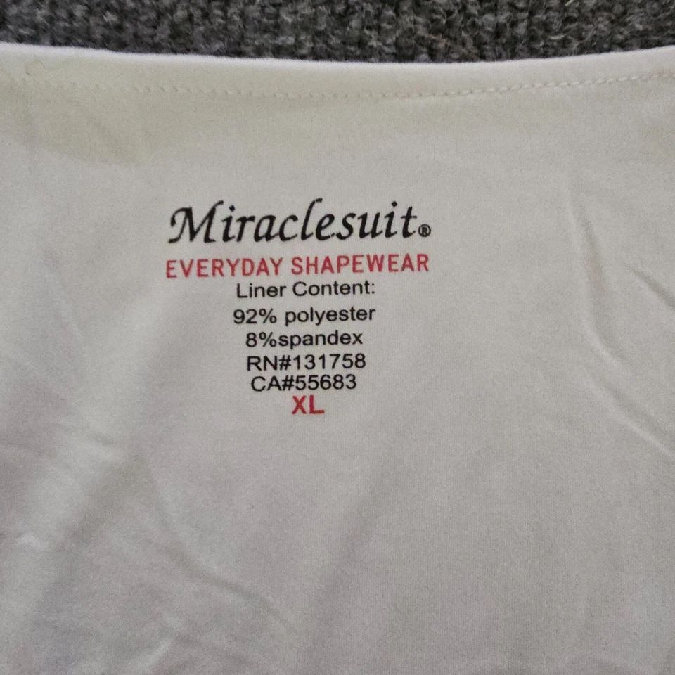 Top MiracleSuit para mujer XL blanco bordado ropa moldeadora manga larga playa informal Foto 4 de 4