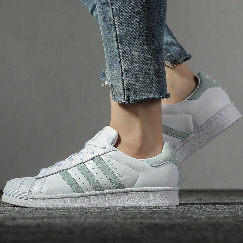 ADIDAS SUPERSTAR EE7401 WHITE VAPGREEN WOME'S LIFESTYLE SHOES 100