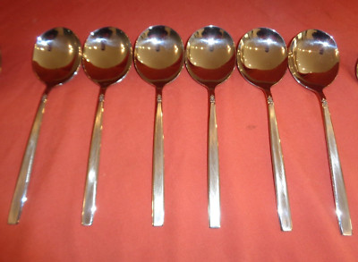 Vintage Oneida Edelstahl Besteck Melisse Besteck Suppenlöffel x 6 18 cm