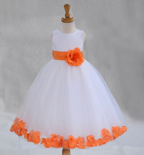 WHITE FLOWER GIRL DRESS PAGEANT WEDDING BRIDESMAID DANCE PARTY 12-18M 2 4 6 8 10 - Picture 35 of 45