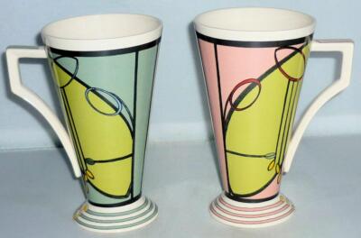 2 ELEMENTE OF FIRE NEO JUGENDSTIL KAY NORMAN HEISSE SCHOKOLADE KAFFEE TEEBECHER TASSE