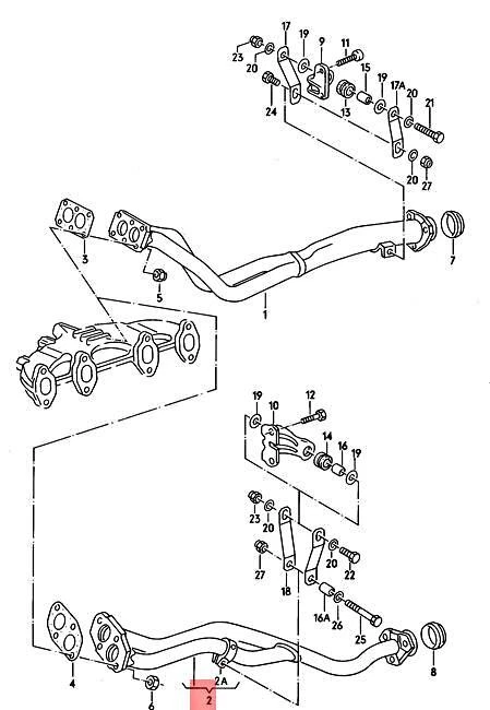 Tubo de escape delantero original Volkswagen NOS AUDI VW 853253101AB Foto 2 de 2