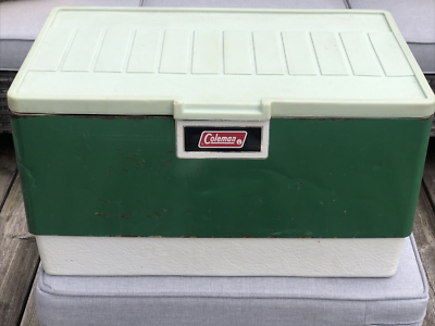 Vintage Green COLEMAN Metal Cooler 22