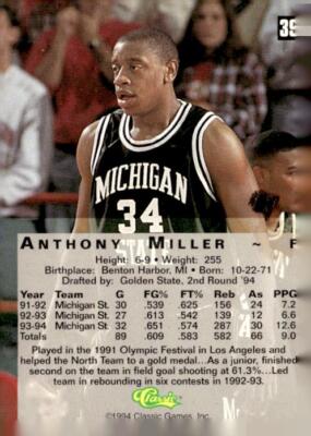 1994 Classic Four Sport #39 Anthony Miller | eBay
