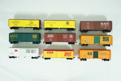 TMI Mantua Athearn HO Scale Box Car Lot 9x WFE LV BAR UP Bon Ami MEC MC B90