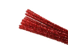 12" Metallic Wired TINSEL ( PIPE CLEANER ) 6MM STEMS Choose Color & Pack Amount