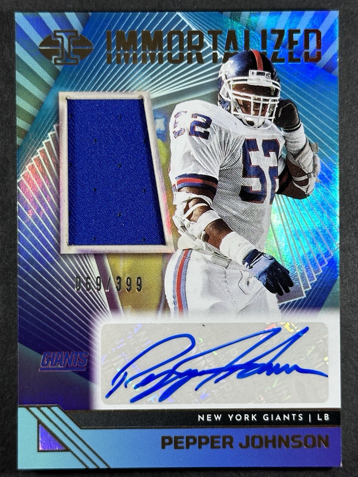 2023 Panini Illusions Pepper Johnson Immortalized Jersey Auto /399