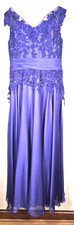 Indigo Chiffon  Lace Jade by Jasmine Mother of the Bride Dress Size 14 prom