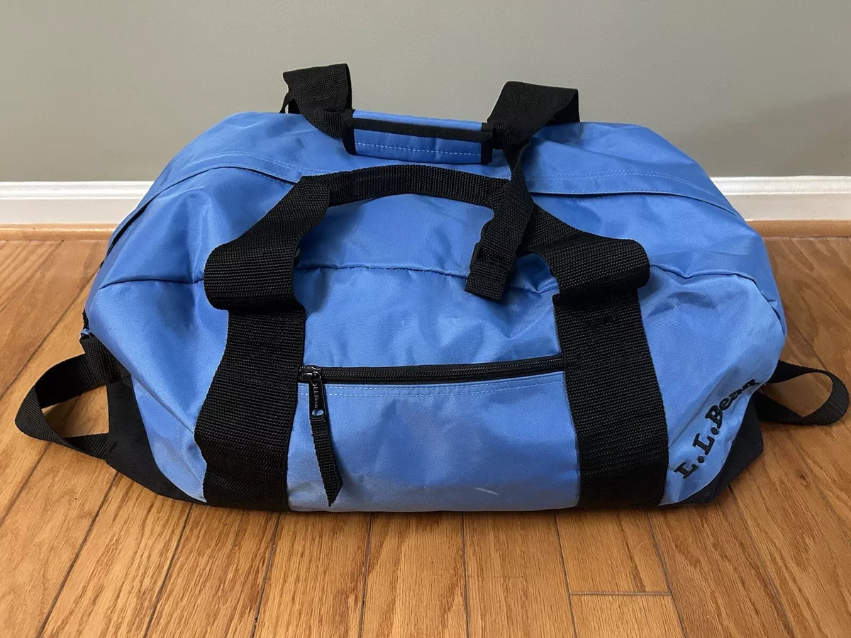 LL Bean Blue Nylon Medium Duffle Bag w/Shoulder Strap | eBay