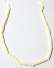 16" Strand Buffalo Cream Vanilla Horn Bone Hair Pipe Tube Beads 25x5mm Old Stock