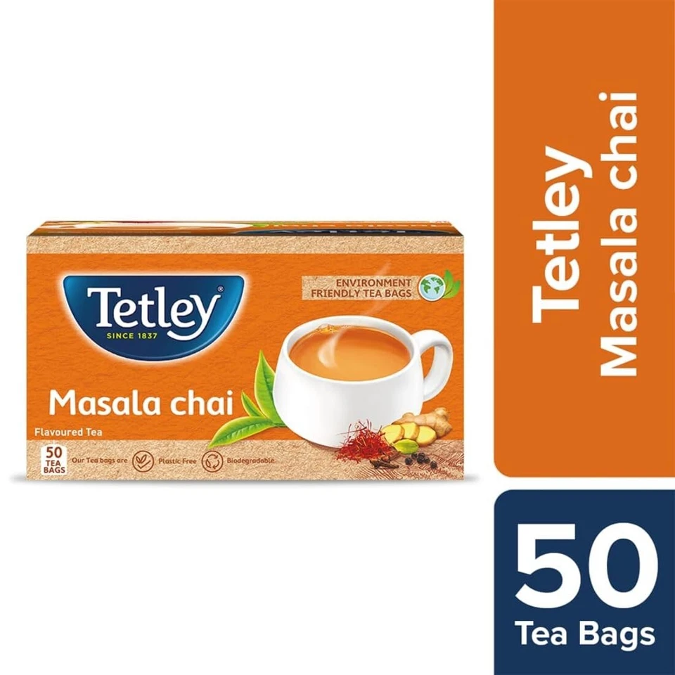 Tetley Masala Chai con Sabor Natural 50 Bolsas de Té, Té Negro 100G - Envío Rápido Foto 2 de 4