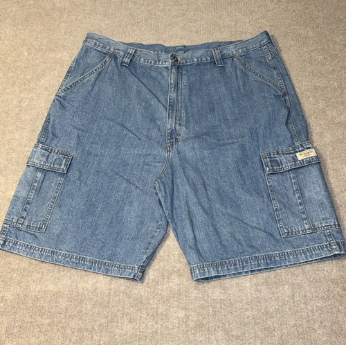 Wrangler Jean Shorts Mens 42 Blue Denim Cargo Jorts Vintage 90s Y2K Baggy Grunge