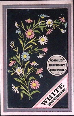 Facsimile of Embroidery done on the White Sewing Machine trading card