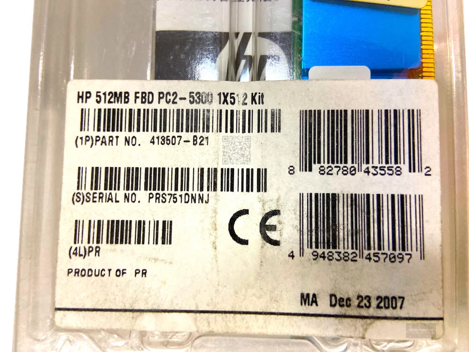 413507-B21 I New Sealed HP DDR2 SDRAM 1 x 512MB DDR2-667/PC2-5300 448050-001 - Image 3 of 4