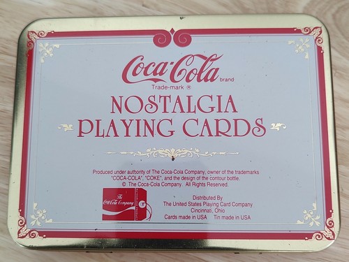 1995 Coca Cola Santa Claus Playing Cards Poker 2 Decks Christmas Tin - Picture 4 of 5