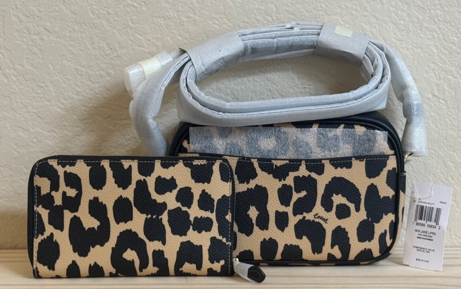 NWT Coach Mini Jamie Camera Bag w/Leopard Print CY348 & Matching Wallet CW500 image 2